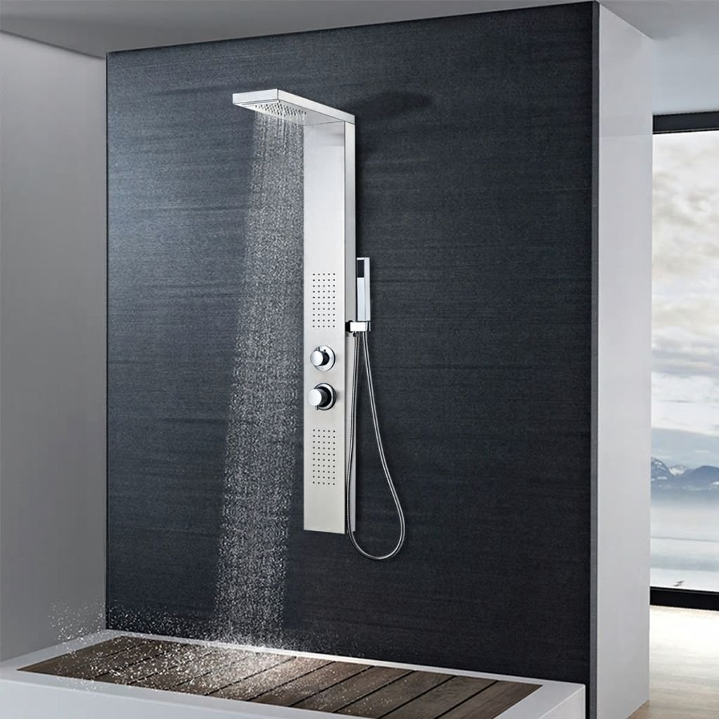 VIDAXL Shower Panel System - Stainless Steel Square - Silver - 15x47x130 cm