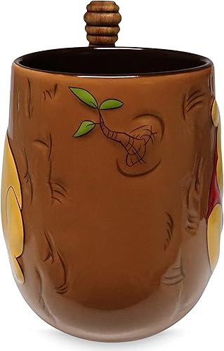 Miniatura 5 de Disney Parks Exclusive – Taza de café de cerámica – Winnie the Pooh esculpido con agitador en barra de miel, 25 onzas