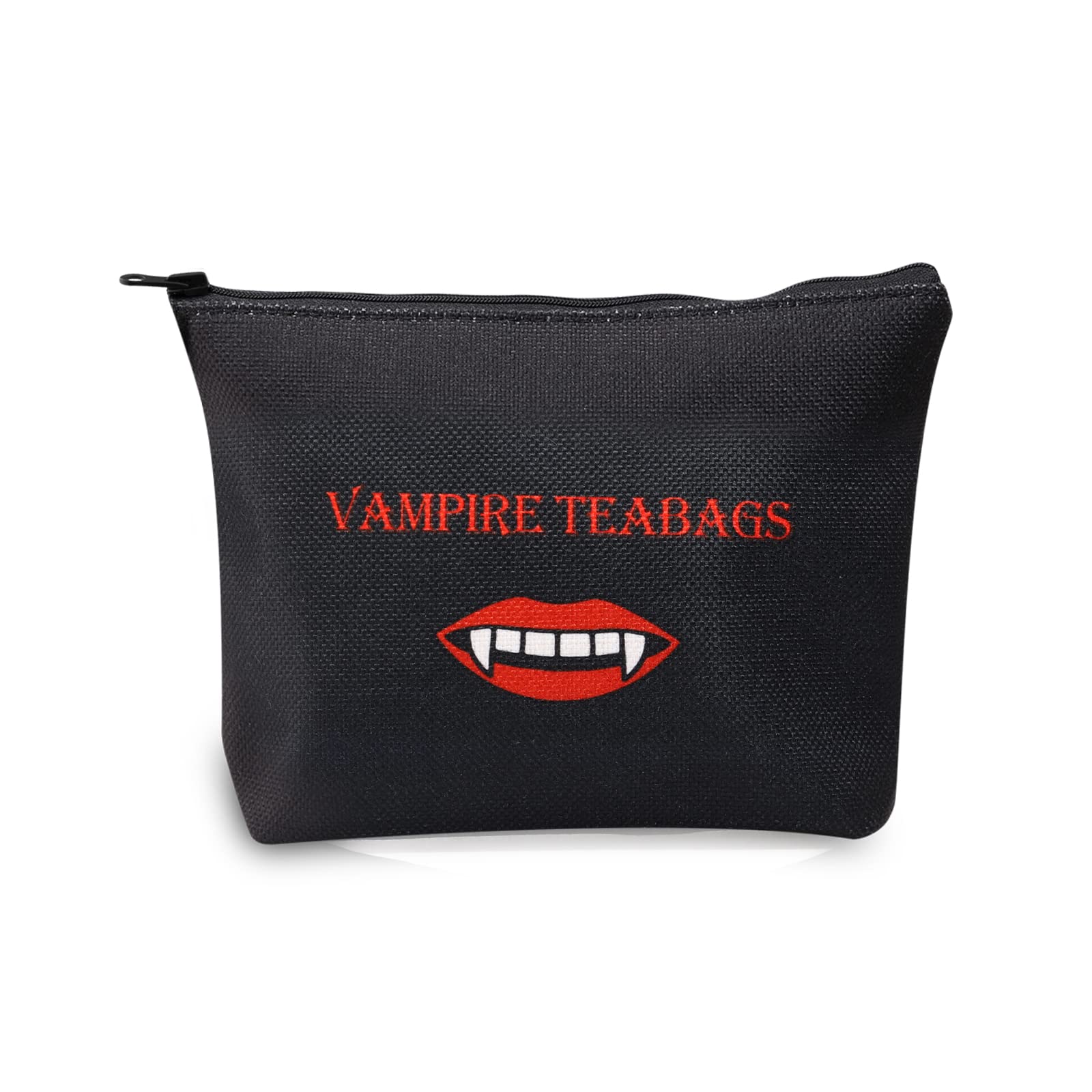 LEVLOTV Vampire Lovers Inspired Gift Funny Vampire Teabag Makeup Bag Gift for Women Fans (Vampire Teabag-black)