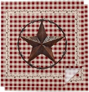 Cloth Napkins Set of 2,20x20 Inches Dinner Napkin,Western Country Stars Washable Soft Table Napkins,Reusable Cocktail Napkin for Wedding Holiday Party Hotel,Vintage Red Buffalo Plaid
