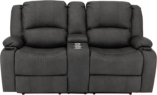 Miniatura 162 de RecPro Charles - Sofá reclinable doble de pared de 58 pulgadas, para autocaravana, con tela mejorada (color plomizo)