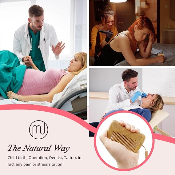 Sandalwood Birthing Comb For Labor Pain Relief & Delivery - Labour Gifts with Birth Affirmation For Women- Wood Comb For Pregnancy Contraction