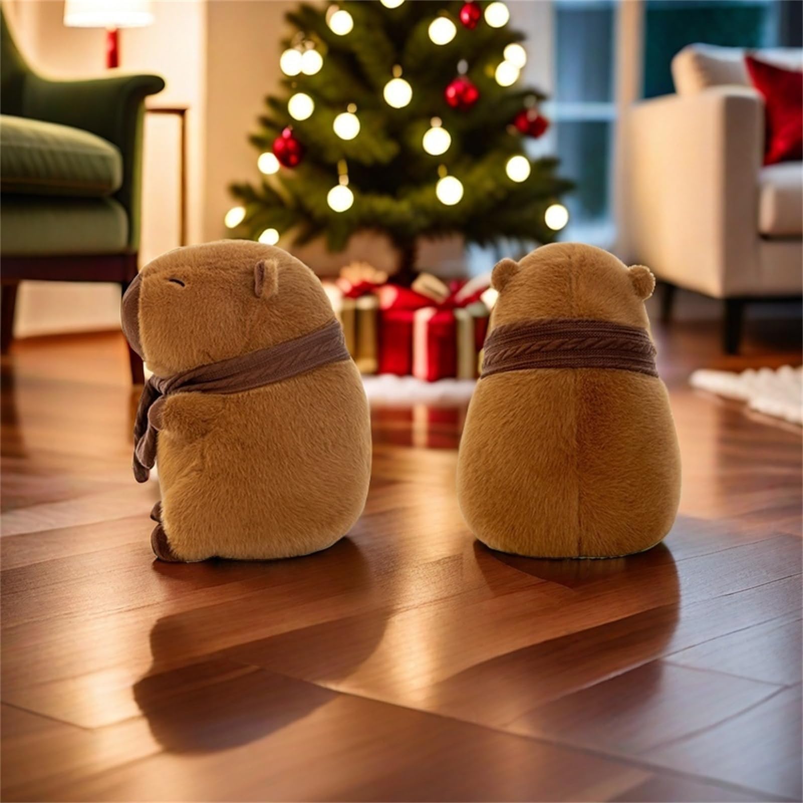 ALUNME Cute Capybara Plush Kawaii Soft Capybara Plush Doll Pillow with Bread Stuffed Aniamls Toys for Girls Kids Adults Birthdays Valentines Gift 12 inch (Scarf) - Image 3