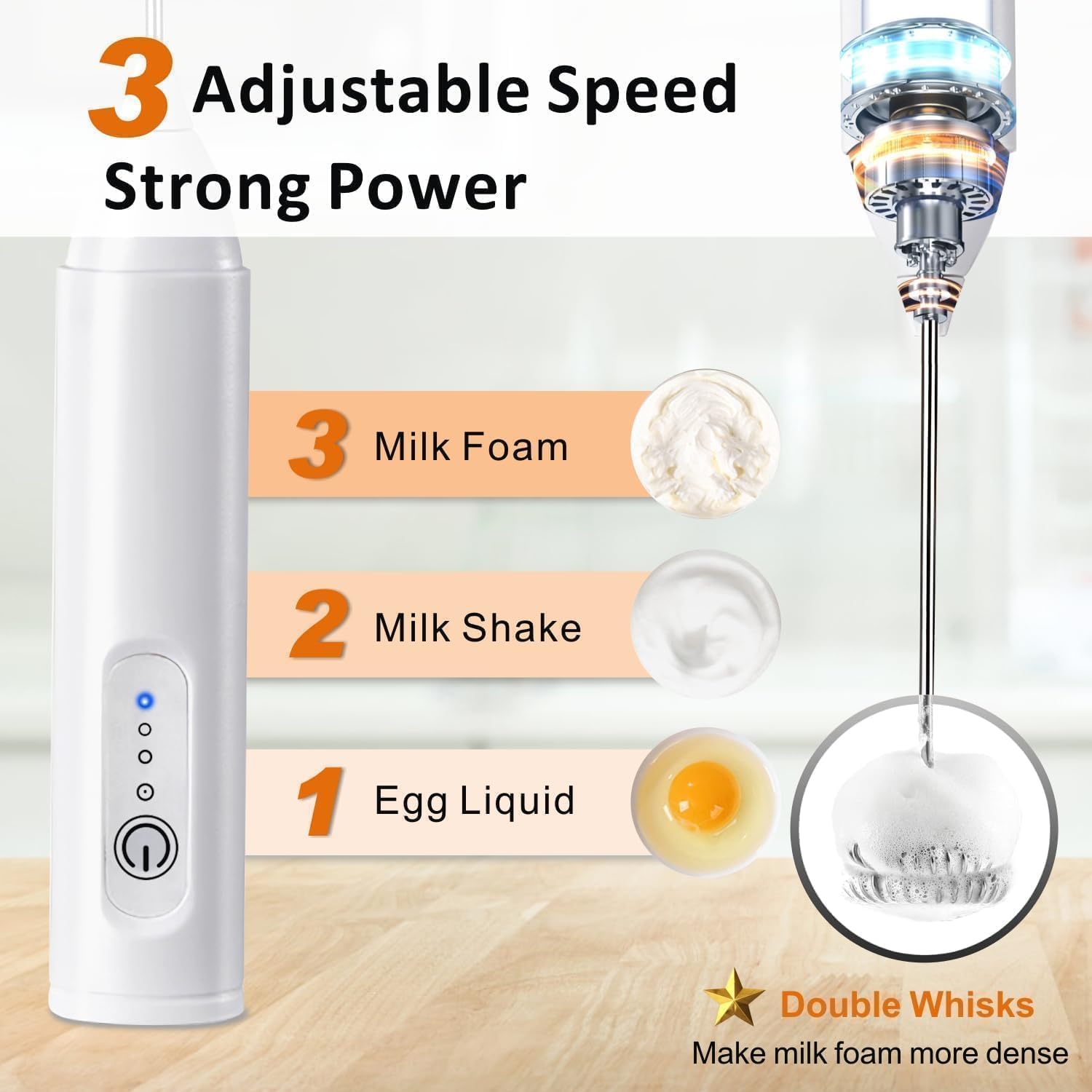Milk Frother & Coffee Whisker - Cafe Quality at Home -5