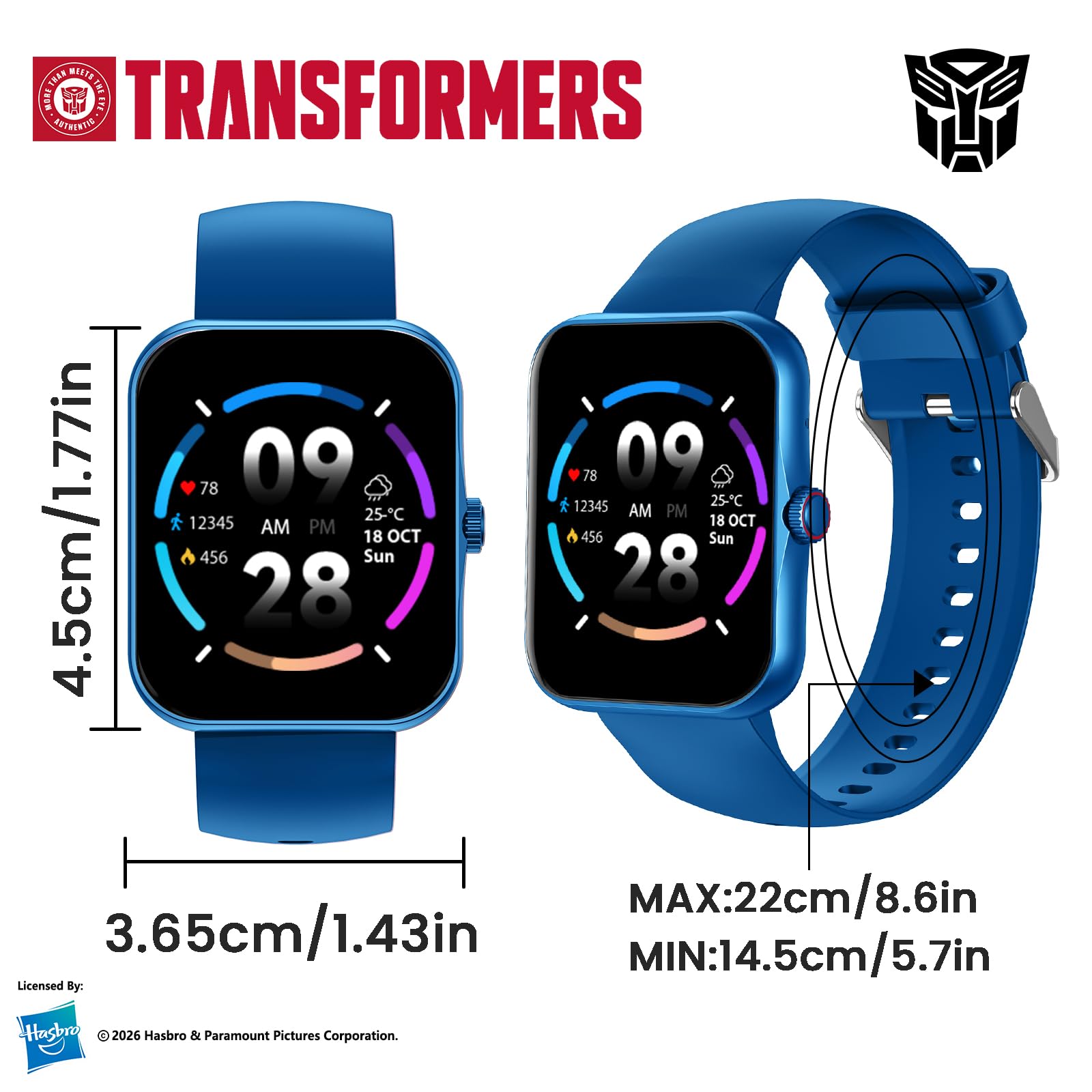Montre Connectée Enfant, Montre Intelligente Fitness pour Enfant, Bleu