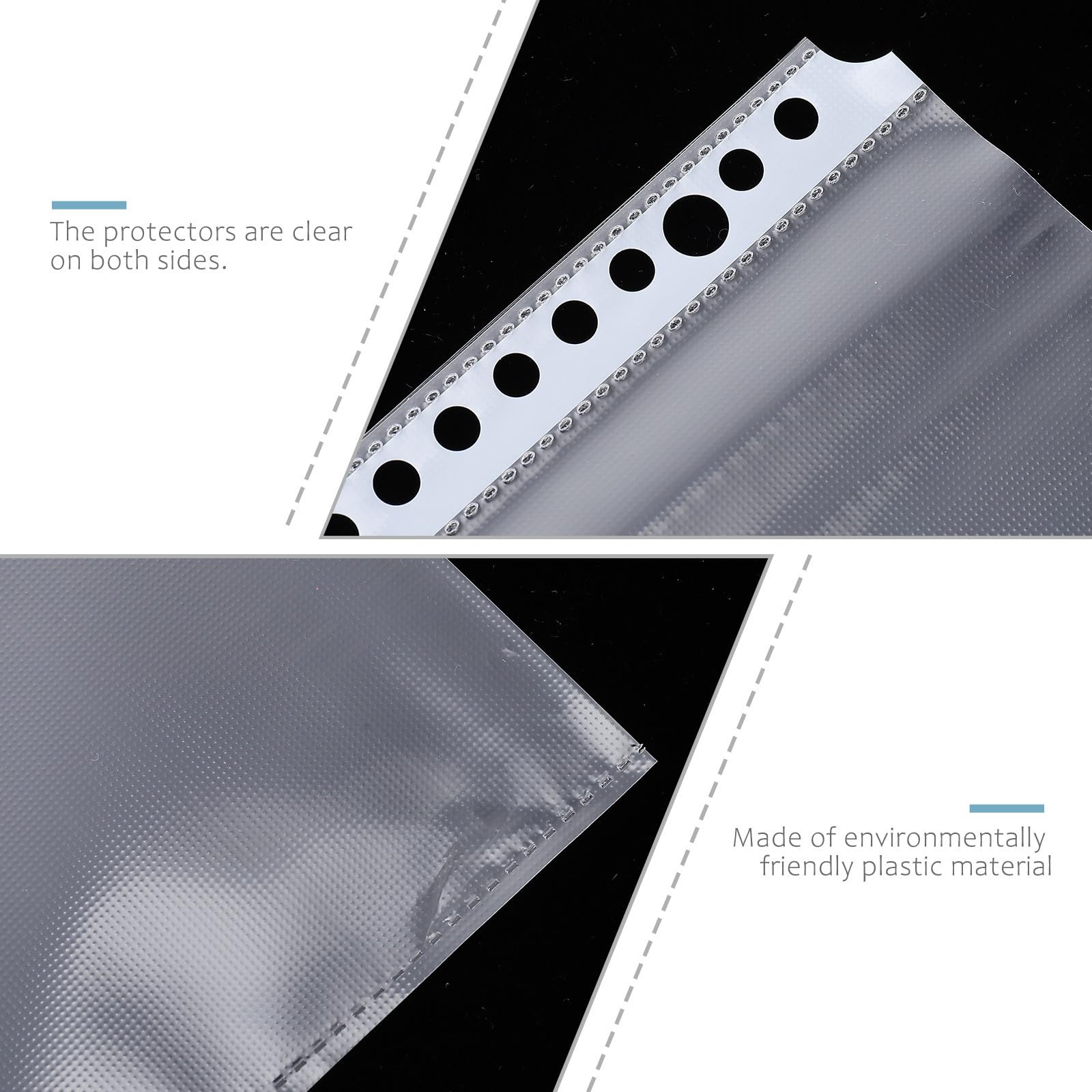 Lot de 100 Pochettes Perforées A4 en Plastique Transparent pour Classeur 30 Trous, Protection et Rangement des Documents pour Usage Professionnel ou Personnel