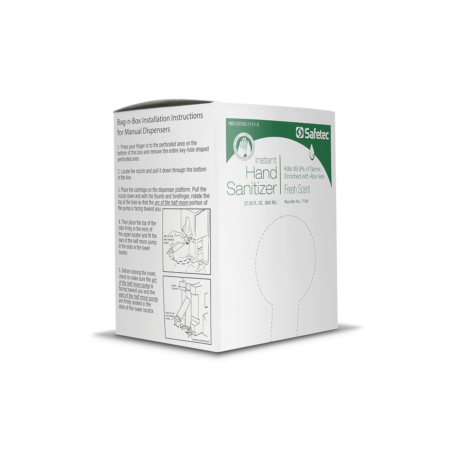 Safetec Automatic Hand Sanitizer Dispenser Refills in 800 mL Bag-in-Box (Fresh Scent)