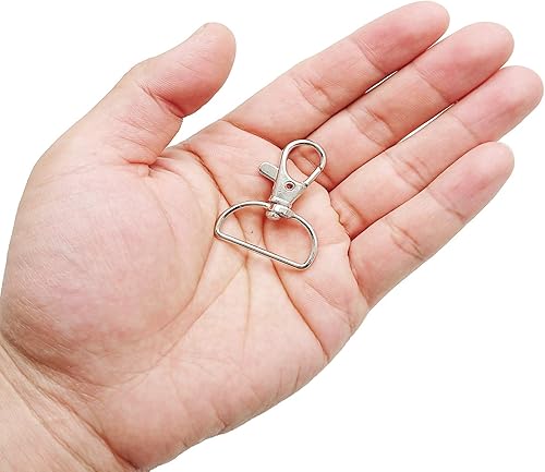 Miniatura 4 de Broche giratorio, ganchos giratorios de gatillo, anillos en D de 1 pulgada, cierres de pinza de langosta de metal, 40 piezas para hacer pestañas a