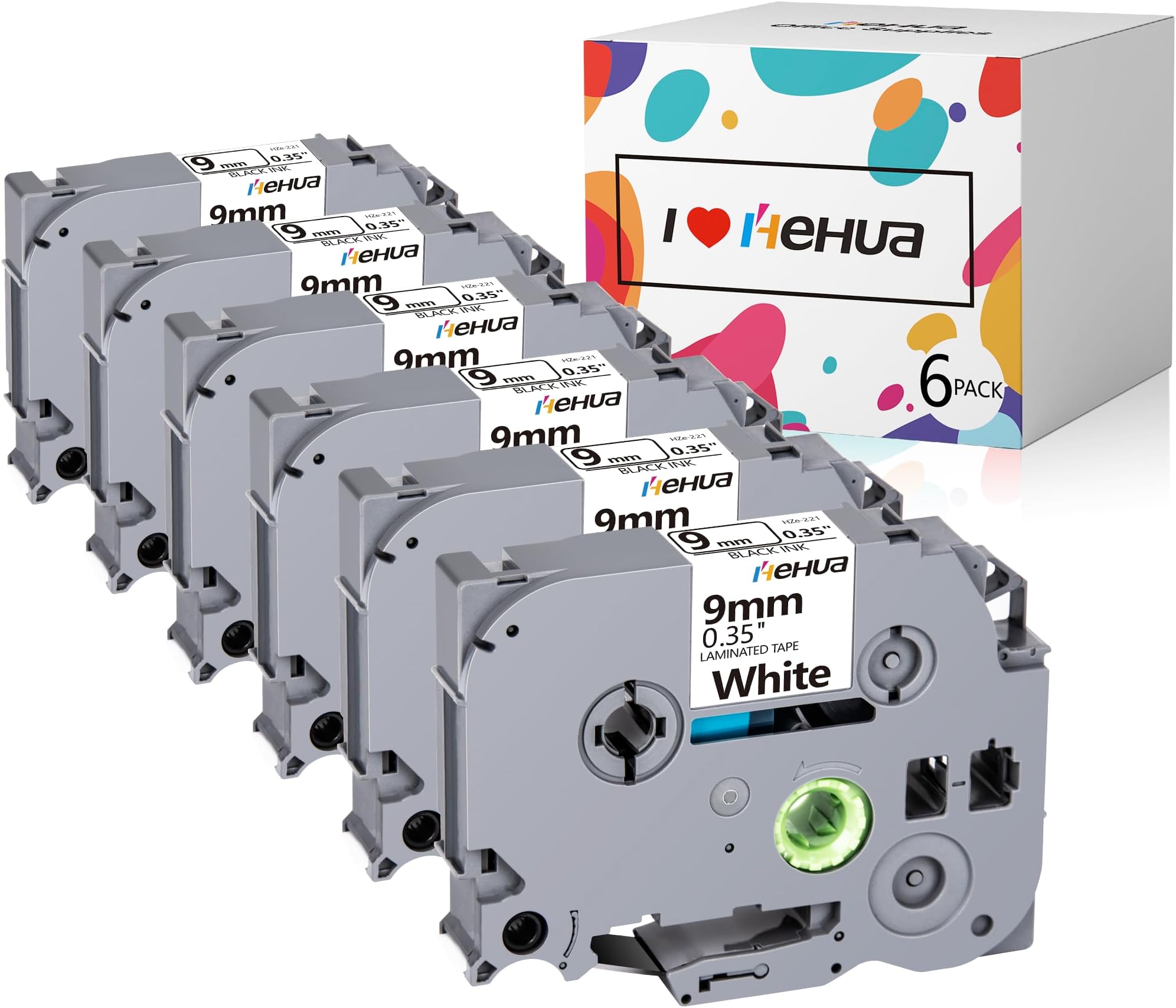 6x Labelwell Etikettenbänder Kompatibel Brother MK-221 | 9mm Schwarz Auf Weiß | 8m Länge Pro Band