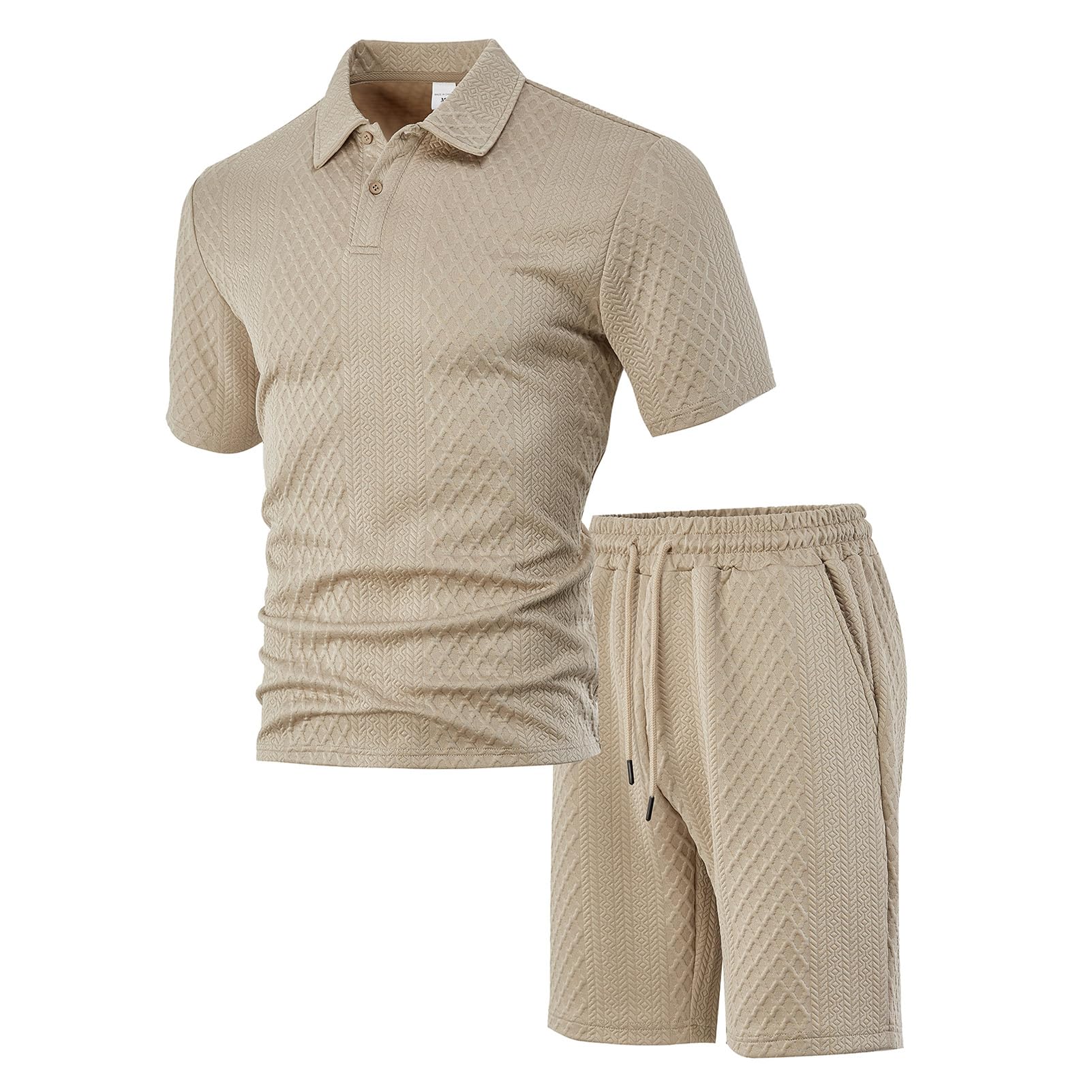amropi Hombre Deportiva Conjunto de Chandal Jacquard Sudaderas con Capucha y Jogging Pantalones 2 Piezas