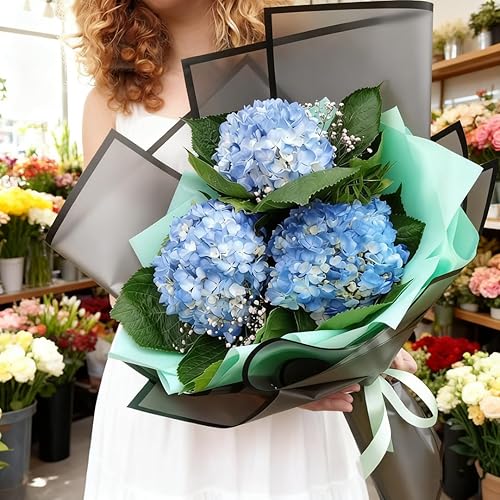 Miniatura 93 de 20 hojas de papel de regalo de flores blancas, papel de regalo de flores blancas, impermeable, con borde blanco, suministros de floristería