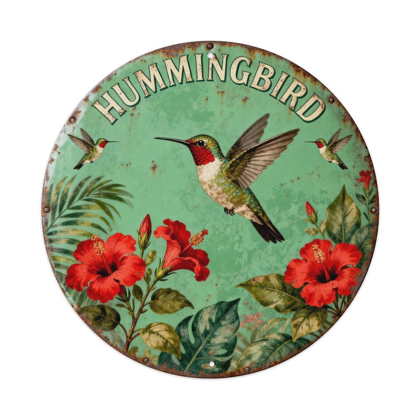 HUMMINGBIRD Metal Tin Sign Plaque