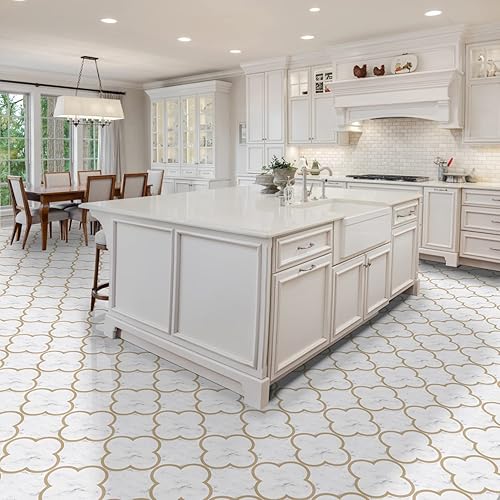 Miniatura 49 de Achim Home Decor - Azulejos de vinilo autoadhesivos retro de 12 pulgadas, 20 azulejos de 12 x 12 pulgadas, patrón de borde, despegar y pegar, suelo