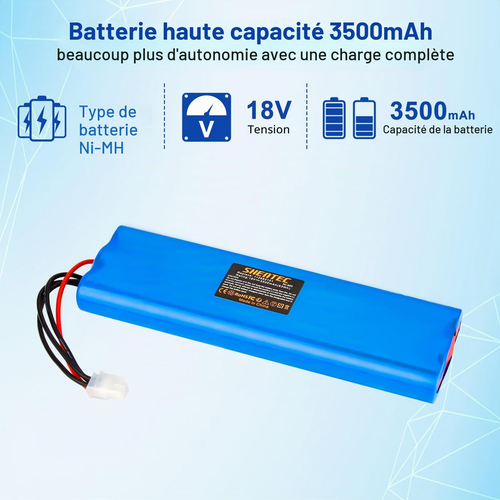 18V 3500mAh Ni-MH pour Batterie Husqvarna Automower 210C, 210AC, 220AC, 230ACX, 260ACX, G2 2004-2006, SH, Robot Tondeuse Hybride Solaire
