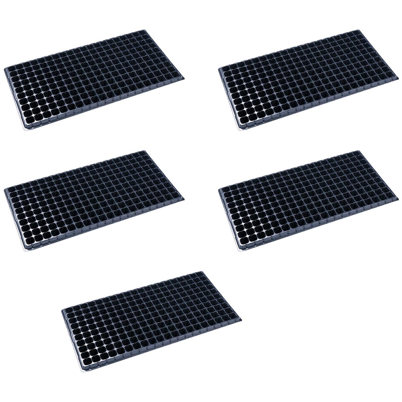 SUPVOX Vassoio di Germinazione 200 Celle in Plastica Riciclata Nero 5 Pezzi