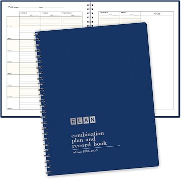 Elan Publishing Company Combination Plan and Record Book - 8 Period Teacher Lesson Planner PR8-1035 - PR8-1035