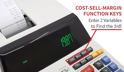 Miniatura 7 de Sharp EL-1197PIII Calculadora de impresión a color de alta resistencia con reloj y calendario