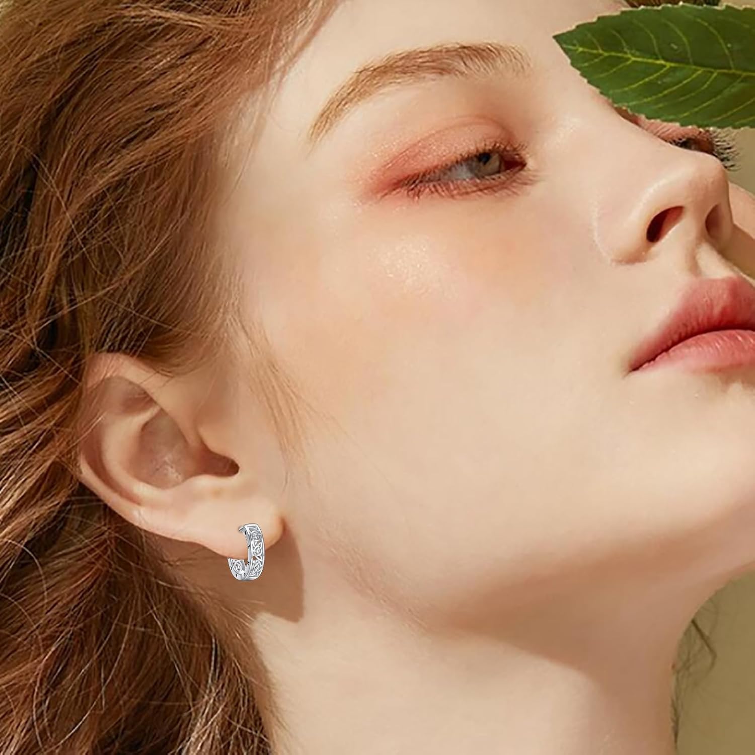 925 Sterling Silver Celtic Viking Runes Huggie Hoop Earrings, Punk Style Norse Jewelry, Unisex Gifts for Men and Women - Image 4