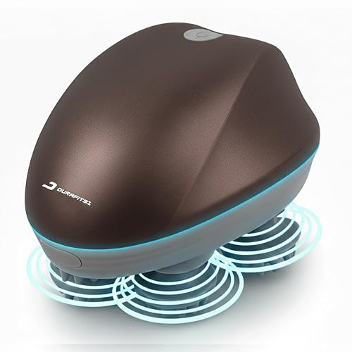 Durafit91™ RELAXA Rechargeable Scalp Massager | Oil Massager for Hair Growth | 96-Kneading Points Soft Medical-Grade Silicone Bristles | Detachable, Waterproof | Red Light Therapy for Stress Relief & Deep Relaxation (Purple)