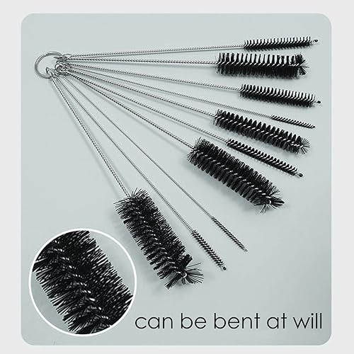 Miniatura 7 de Long Straw Narrow Neck Baby Bottle Washing Brush Nylon Tube Washing Brush, 8.2-ihch Set of 10