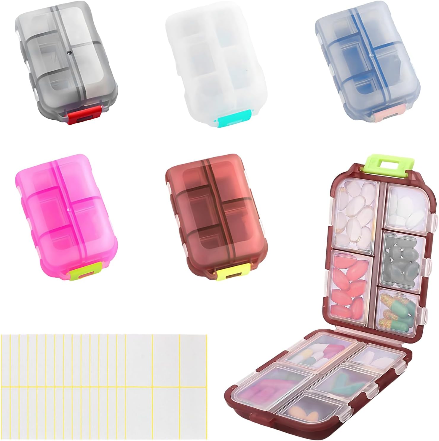 Portapillole Da Viaggio Con 4 Scomparti - Acciaio Inox, Impermeabile, Compatto Per Medicine E Vitamine - Foto 9