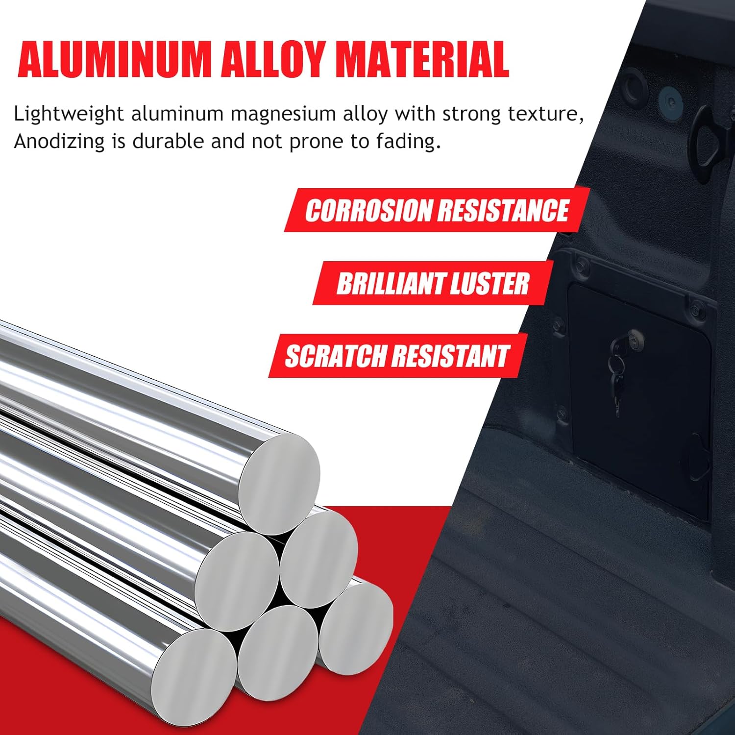 Daeiclru Car Bed Locking Storage Security Box Cover Compatible with Ford Maverick 2022 2023 2024, Trunk Bed Security Lockbox Cover Rear Trunk Side Organizer Storage Box with 2 Keys Accessories