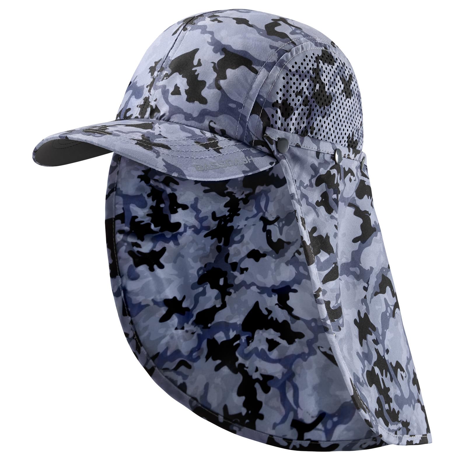 Bassdash UPF 50+ Foldable Fishing Hat Baseball Cap with Removable Neck Flap Portable for Men Women Golf Hiking