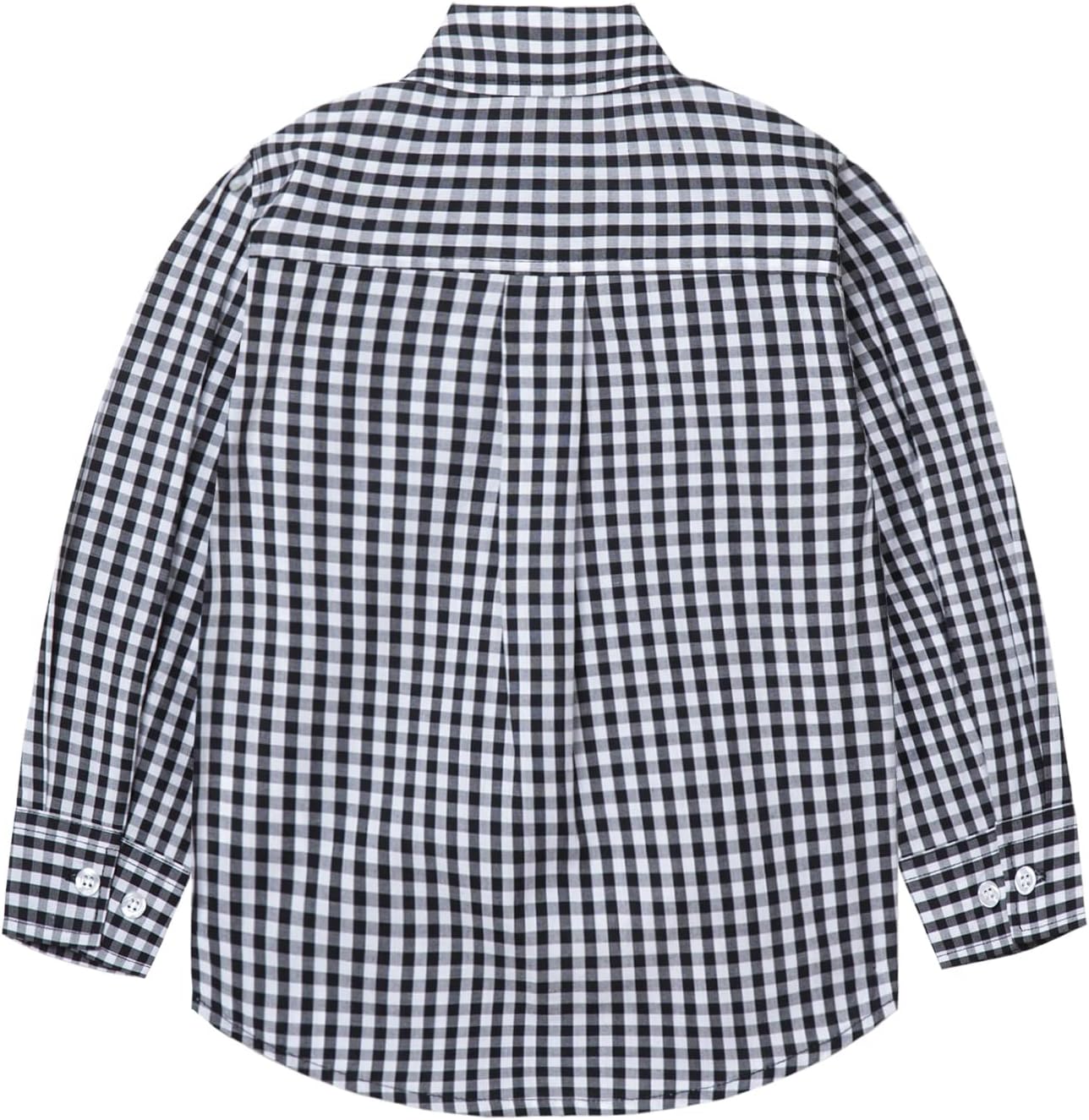 Mud Kingdom Boys Long Sleeve Shirts Back Pleat Button Down Spread Collar Stripe Plaid Spring Autumn - Image 2