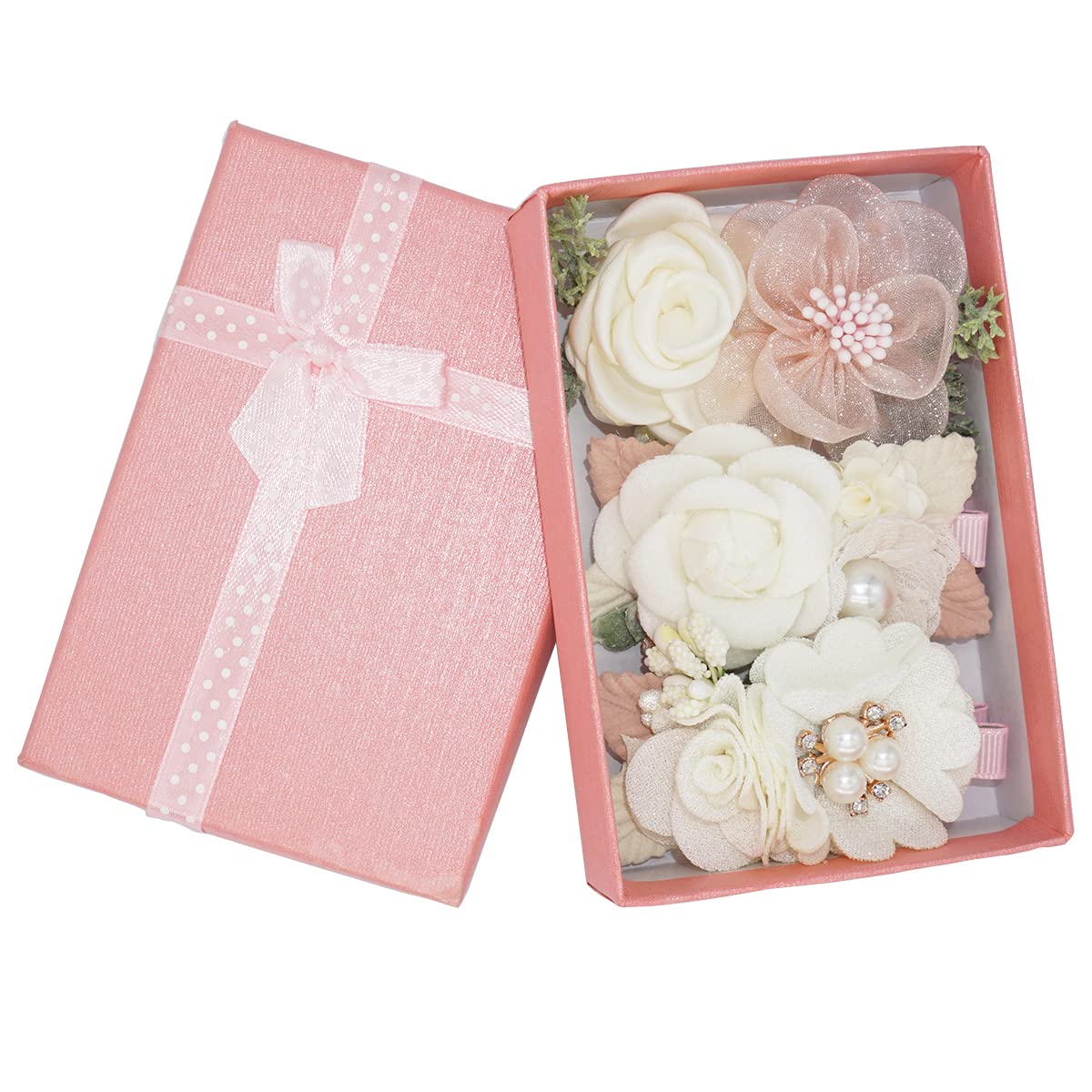 3pcs Girls Flower Hair Clips, Floral Hair Barrettes w/Boutique Fully Lined Alligator, Hair Bows for Baby Newborn Toddler - Image 2