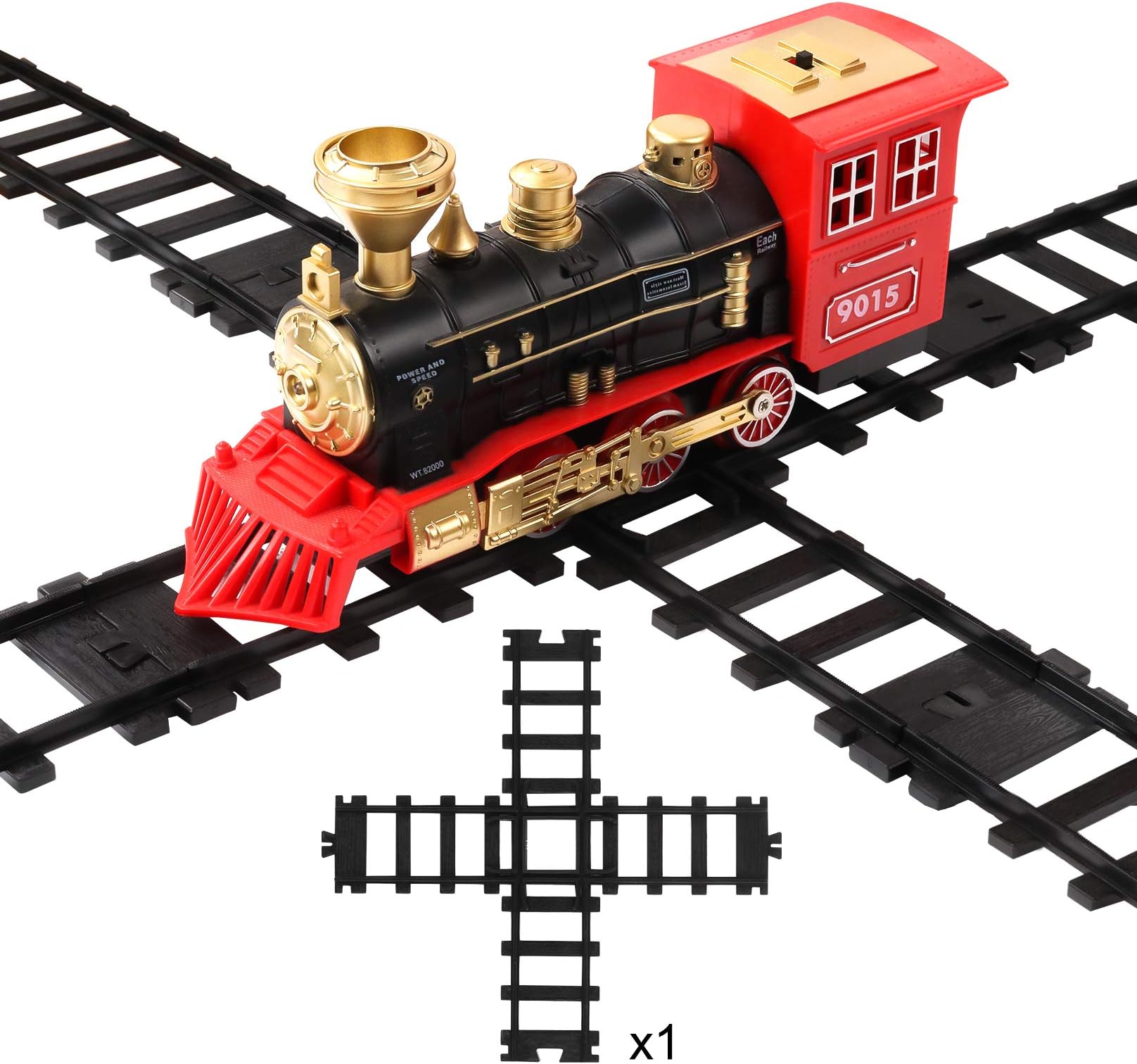 1 Pcs Train Tracks Accessories Cross Train Track Railroad Building Toy Railway Rail with 14 Snaps, Gifts for 3-8 Year Old Kids (Size: 6cm/2.36in)