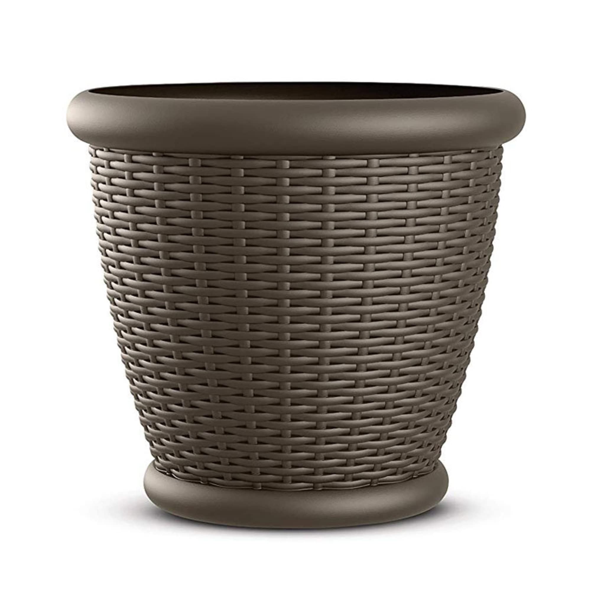 Amazon.com : Suncast 2 Pack Wicker Planter w/Drillable Drain Holes