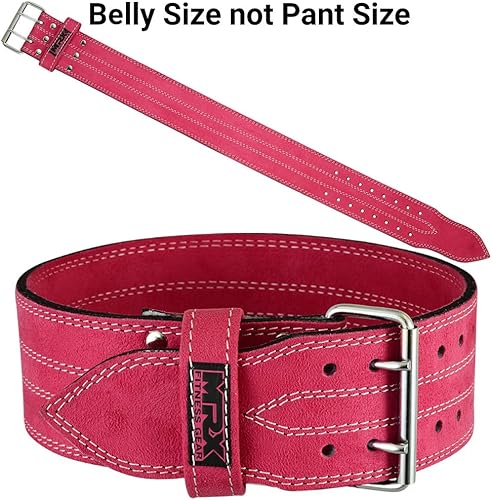 Miniatura 9 de MRX - Cinturón de cuero para levantamiento de pesas, 4 pulgadas de ancho, 0.394 in de grosor, para entrenamiento de fitness, soporte de espalda,