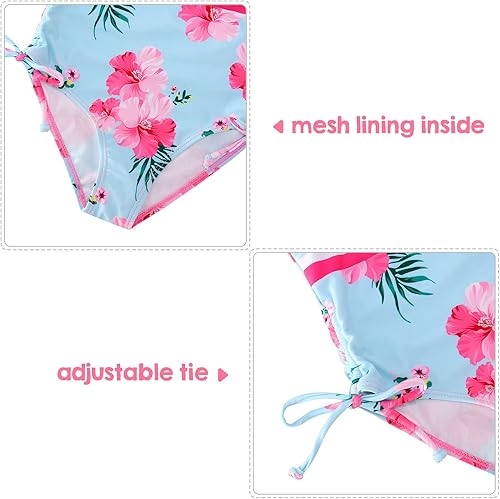Miniatura 3 de BFUSTYLE Traje de baño de una pieza para niñas, traje de baño a rayas, traje de baño hawaiano, 4-17 años