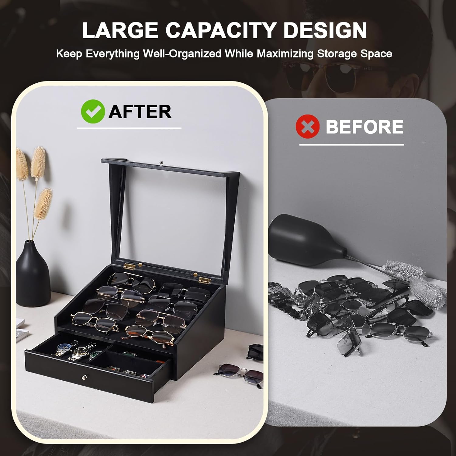 Rotating Earring Display and Sunglass Organizer