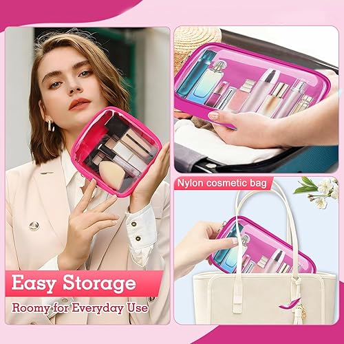 Miniatura 4 de Pequeña bolsa de maquillaje organizadora de maquillaje para mujeres,, Rojo -, Bolsa de cosméticos de viaje