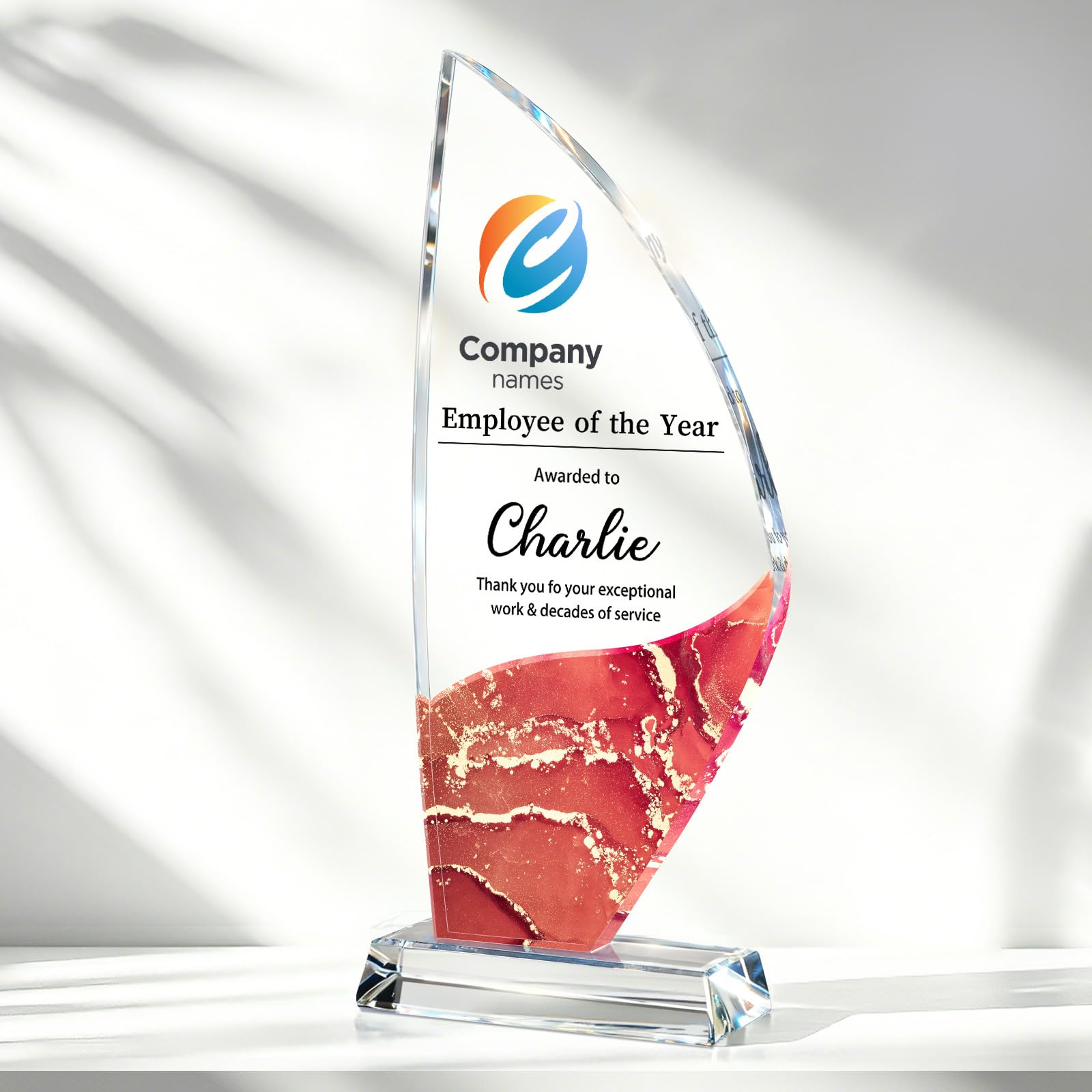Personalized Crystal Trophy Award, Custom Awards and Trophies with Logo Photo Text, Teacher &amp; Employee Appreciation Gifts, Custom Plaque for Boss Coworker Teacher, Trophy Bulk