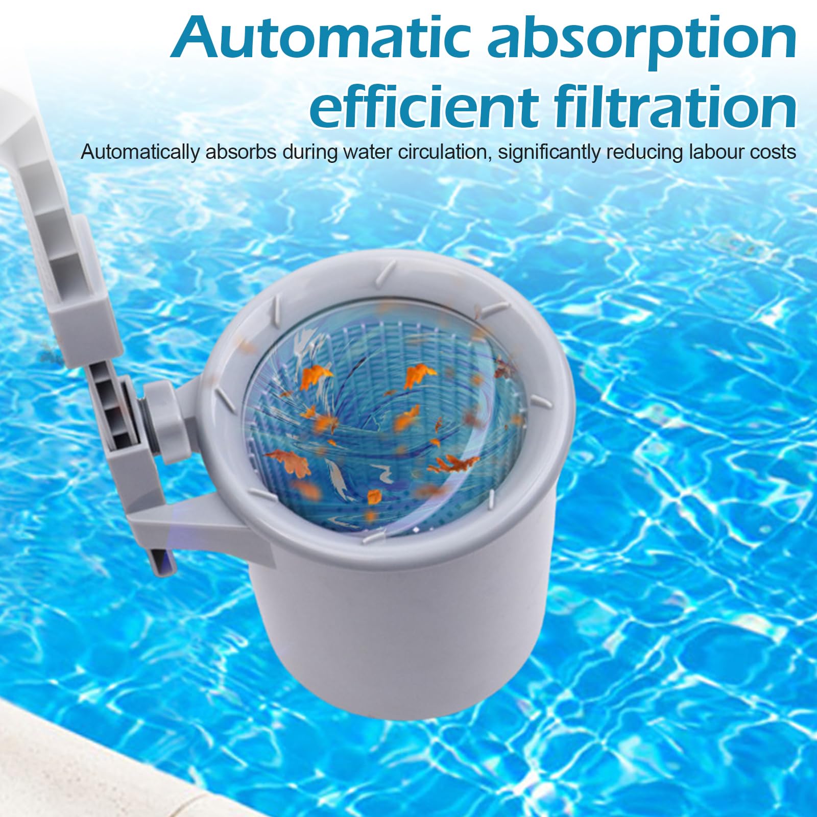 Skimmer per la superficie della piscina, automatico, da parete, per piscina, con cestello, 25,5 x 15 cm, per piscine gonfiabili, tubi, piscine in metallo, staffe di montaggio regolabili