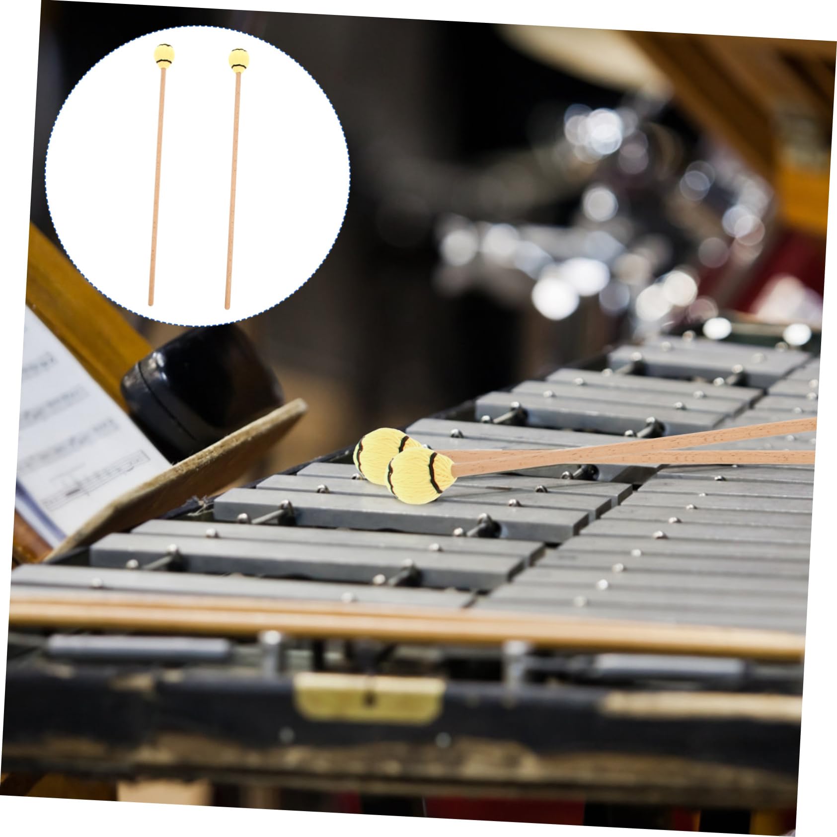 Paire De Maillets Marimba/xylophone Verts - Baguettes équilibrées En Hêtre Et Caoutchouc