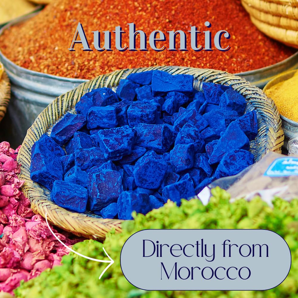 MOROCCAN MCHICHA Moroccan Blue Nila Powder for Nila Mask with Instructions, Moroccan Skin Care, 30 grams