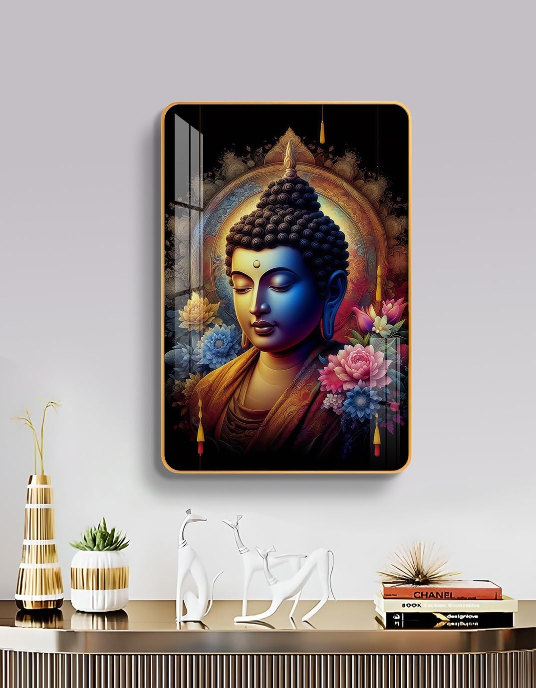 Lotus Serenity Buddha Wall Art - Glass Finish -2 Lotus Serenity Buddha Wall Art - Glass Finish -2