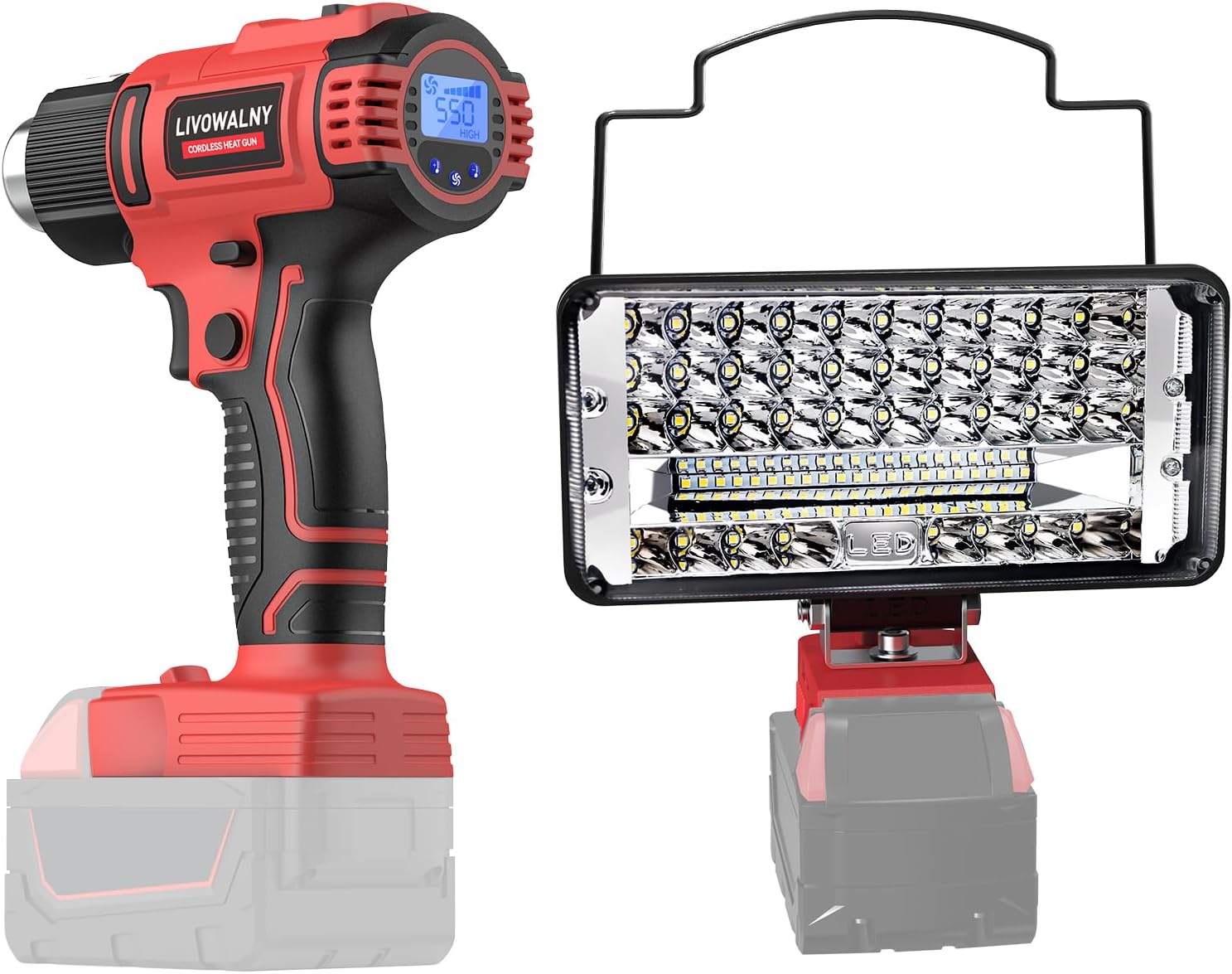 Cordless Heat Gun for Milwaukee Battery, Cordless Flood Light for Milwaukee Battery