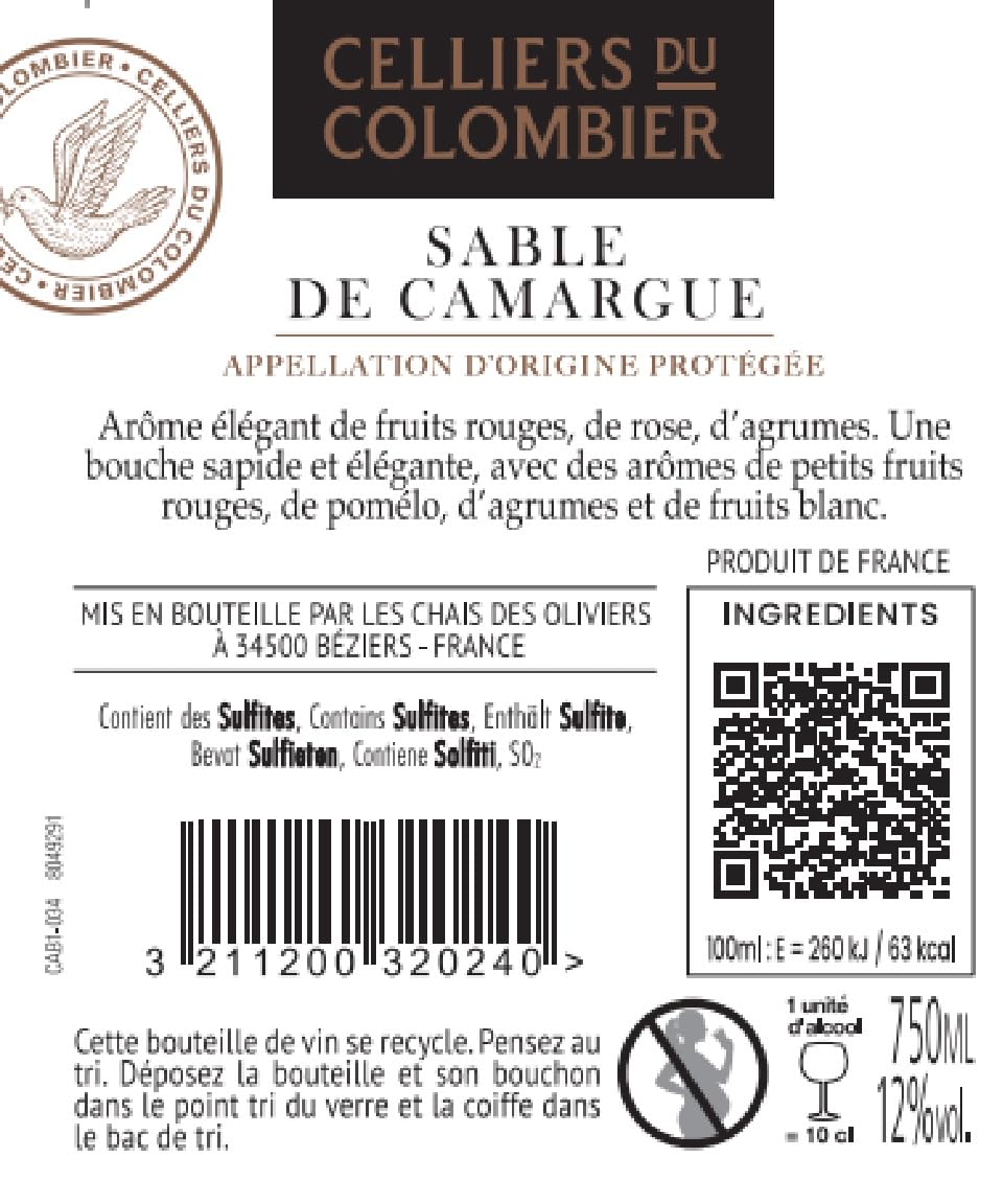 Celliers du Colombier - Vin Rosé - AOP Sable de Camargue - 6x75cl