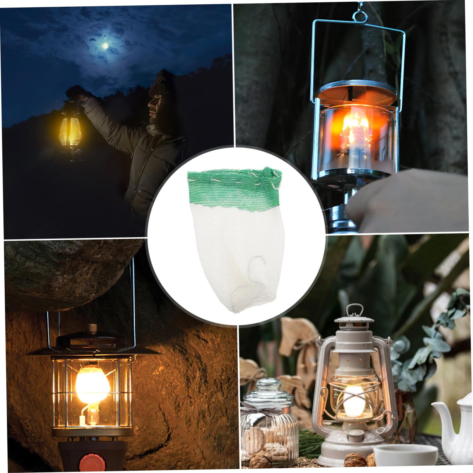 EXAOMBLE 2pcs U-shaped Gas Lantern Mantles for Propane Lanterns High Intensity Light Durable Design Versatile Camping Accessories Broad Compatibility for Outdoor Activities