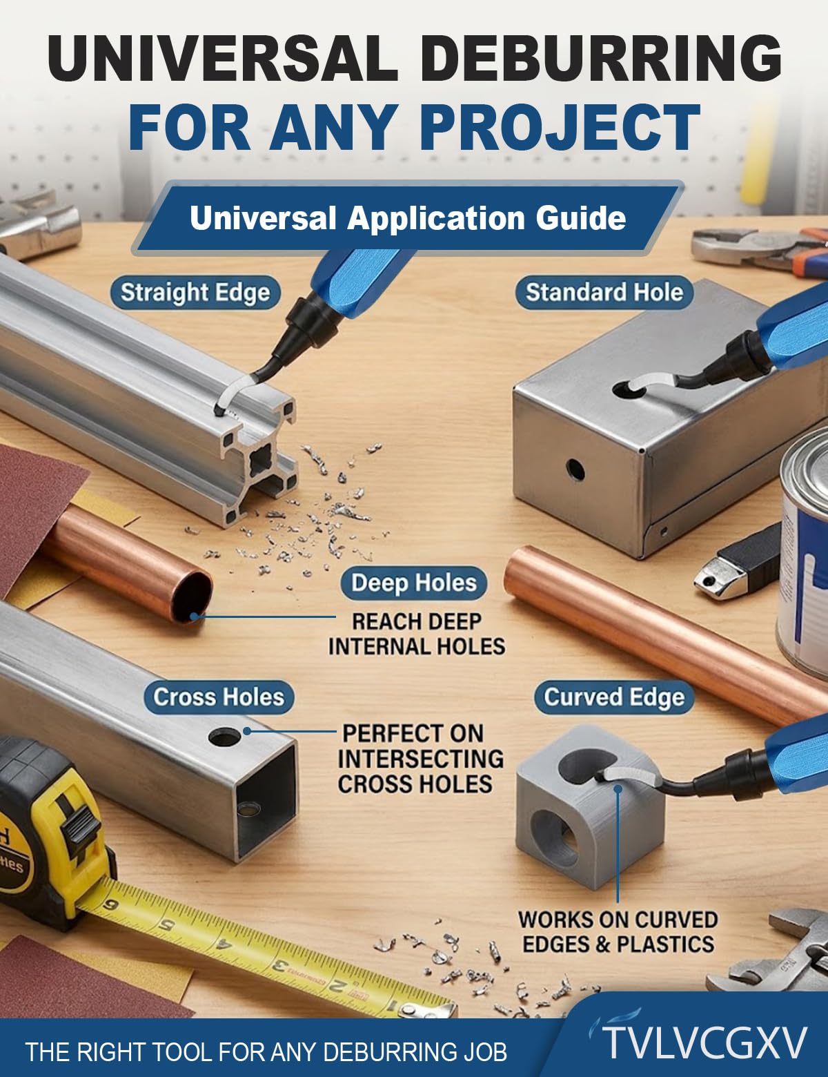 Deburring Tool - 11 Blade HSS for Metal & 3D Prints -5