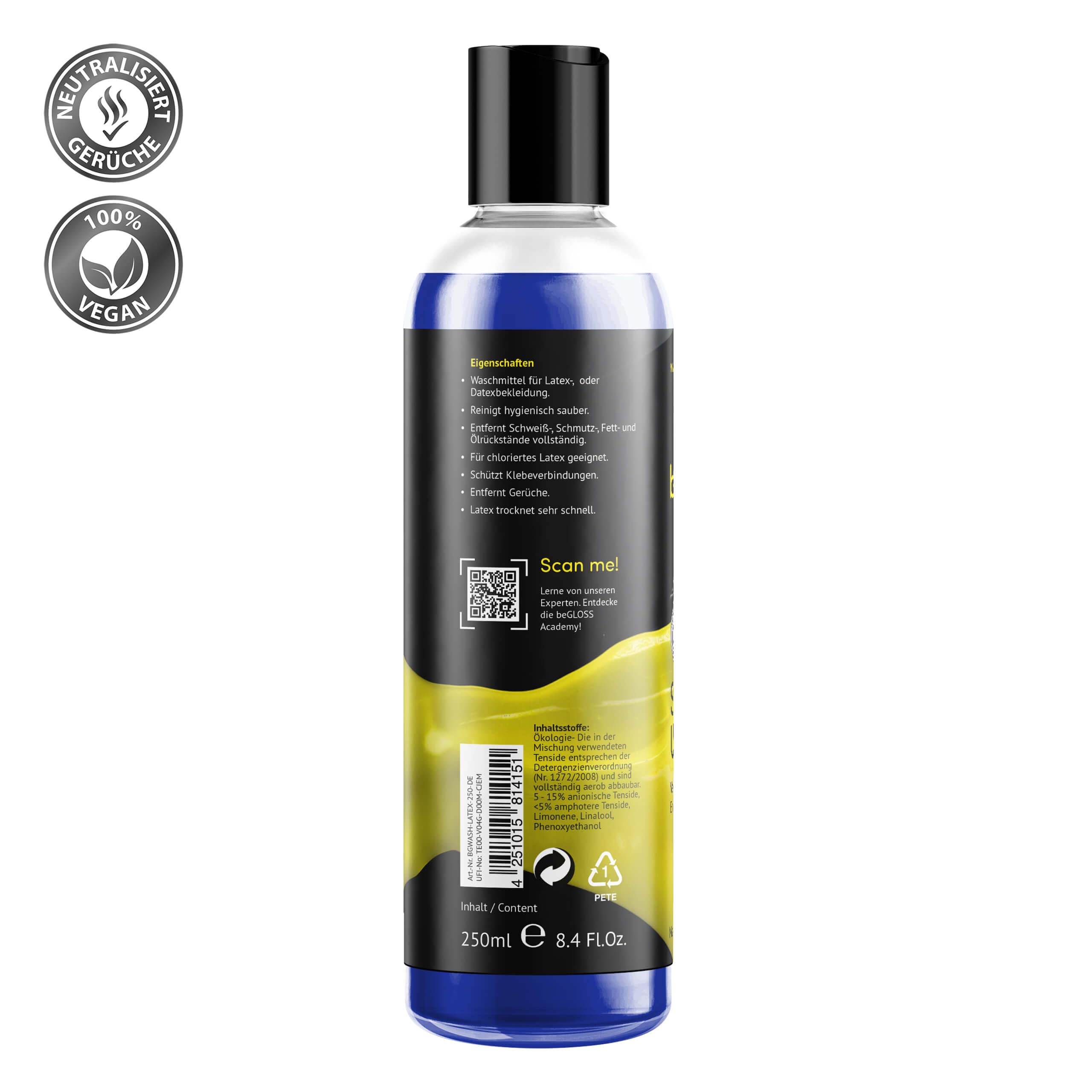 Latex Pflege PREMIUM SET - Latexpolitur Perfect SHINE SPRAY - Special WASH LATEX Waschmittel - WIPE Latexpoliertuch Small - Latexanziehhilfe EASY GLIDE SPRAY + UV & STORAGE PROTECTION Spray