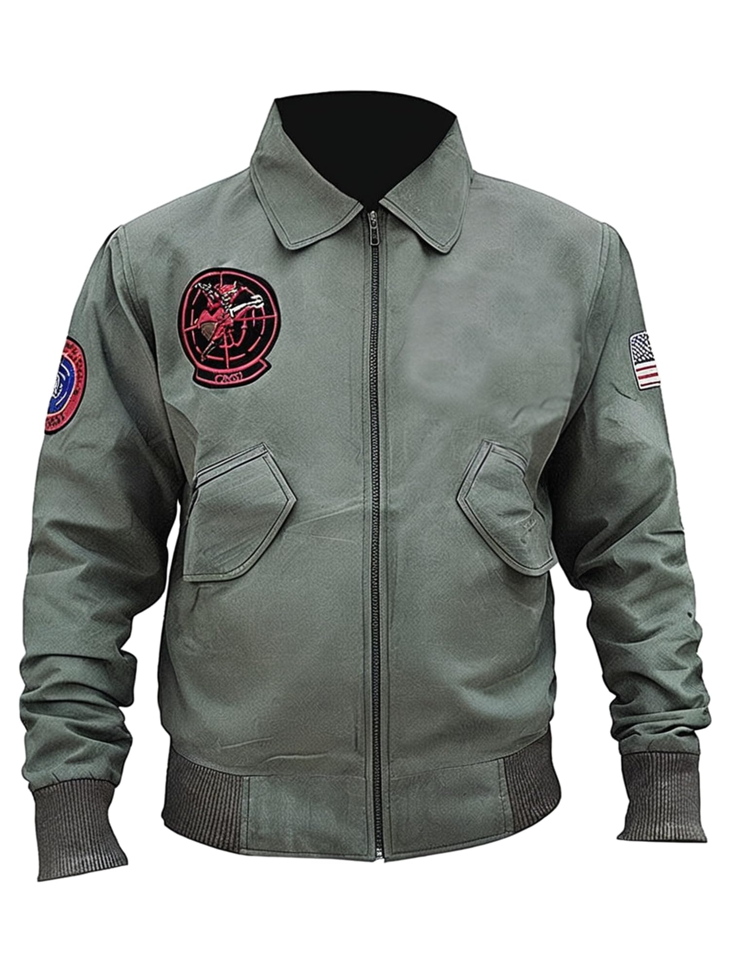 Suiting Style Men's Green Air Force G1 Flight Aviator Pilot Bomber Cotton Jacket