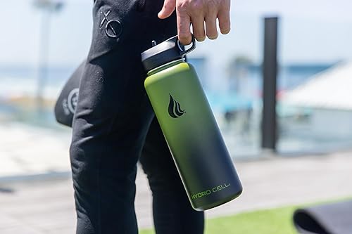 Miniatura 7 de HYDRO CELL - Botella de agua aislada y deportiva de acero inoxidable con pajilla, termo para bebidas frías y calientes con tapa de rosca, a prueba