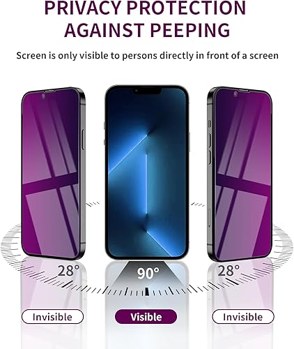 Miniatura 4 de Ifaeveus Paquete de 2 protectores de pantalla de privacidad para iPhone 13 Pro Max14 Plus, vidrio templado para iPhone 13ProMax14Plus de 6.7