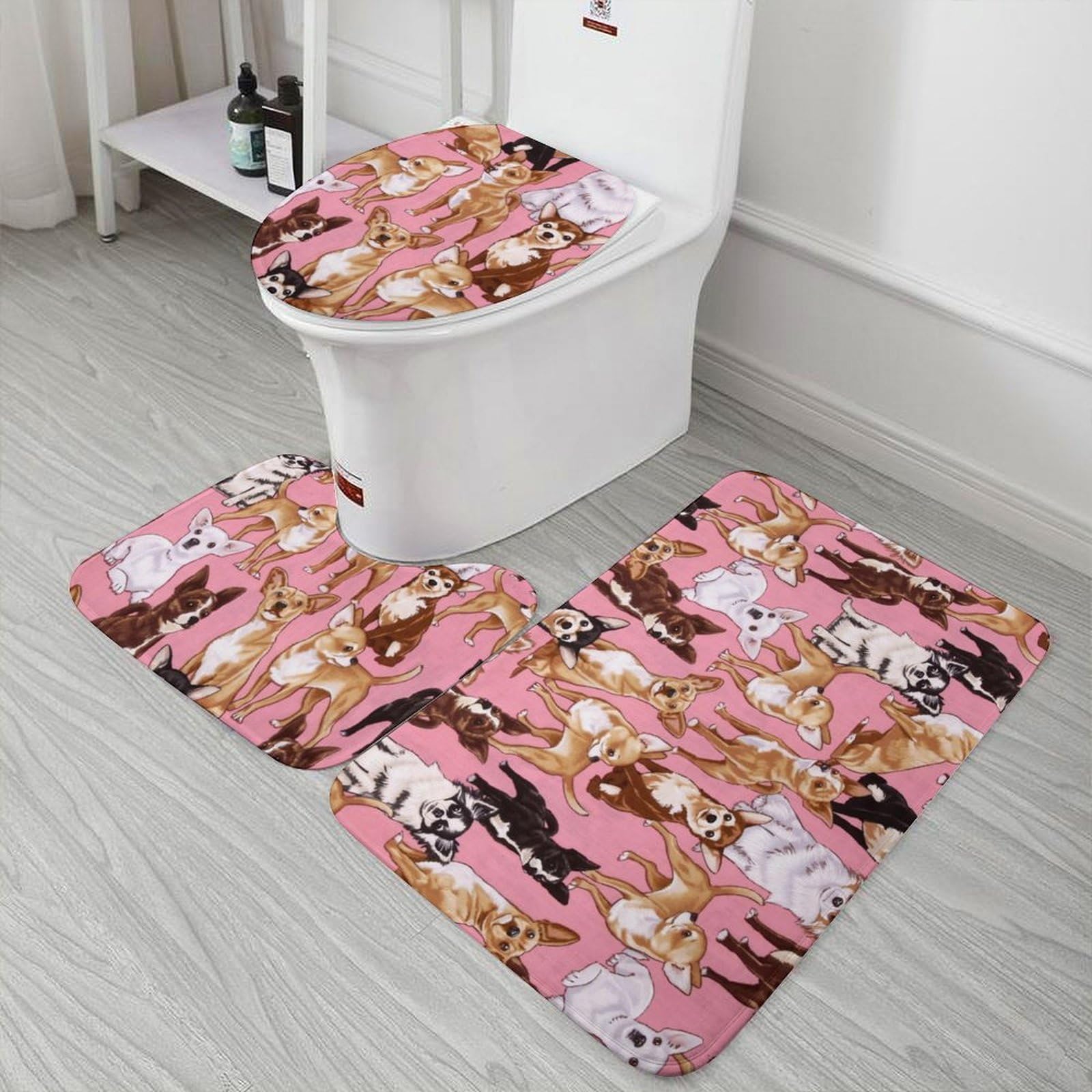 犬柄のかわいいバスマット お風呂マット 足ふきマット 速乾 洗える 犬柄のかわいいバスマット お風呂マット 足ふきマット 速乾 洗える