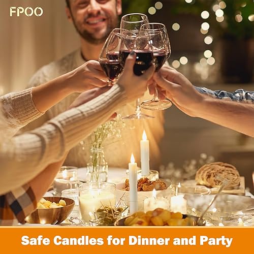 Miniatura 17 de 6 velas de Navidad para ventana con temporizador, velas LED parpadeantes sin llama con control remoto, velas cónicas que funcionan con pilas Velas